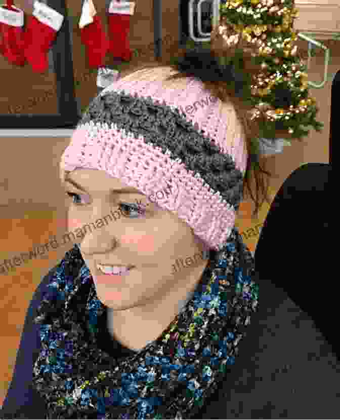 A Crocheted Ponytail Hat In Gray, With A Rolled Brim And A Hole At The Crown For The Ponytail Crochet Pattern Ponytail Hat PA370 R