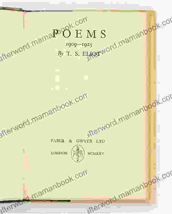 T.S. Eliot's Poems 1909 1925 Cover Art Poems 1909 1925 T S Eliot
