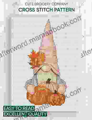 Cross Stitch Pattern: Fall Gnome With Pumpkins: Counted Cross Stitch